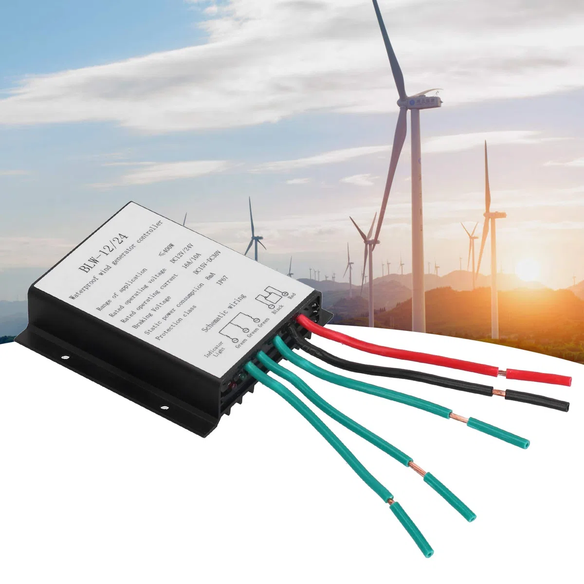 Eujgoov Generador de Viento 400W Aleación de Aluminio Turbina de Viento Regulador de Carga Controlador de Batería Accesorios