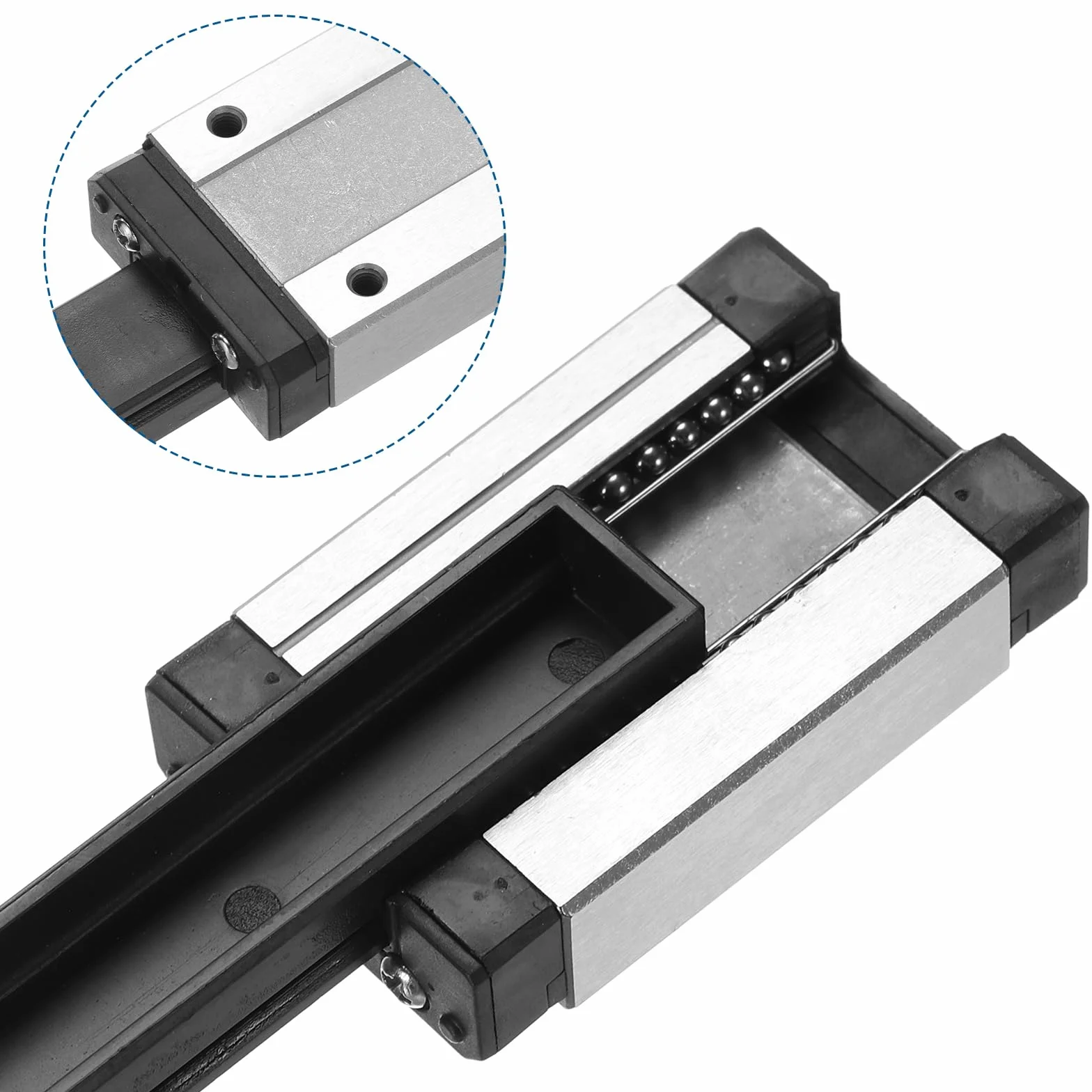 QUARKZMAN MGN12 Guía Lineal De 300 Mm Con Bloque Deslizante MGN12H Y Guía Lineal Mini MGN12 De Plástico Para Impresoras 3D DIY Y Máquinas CNC, Negro