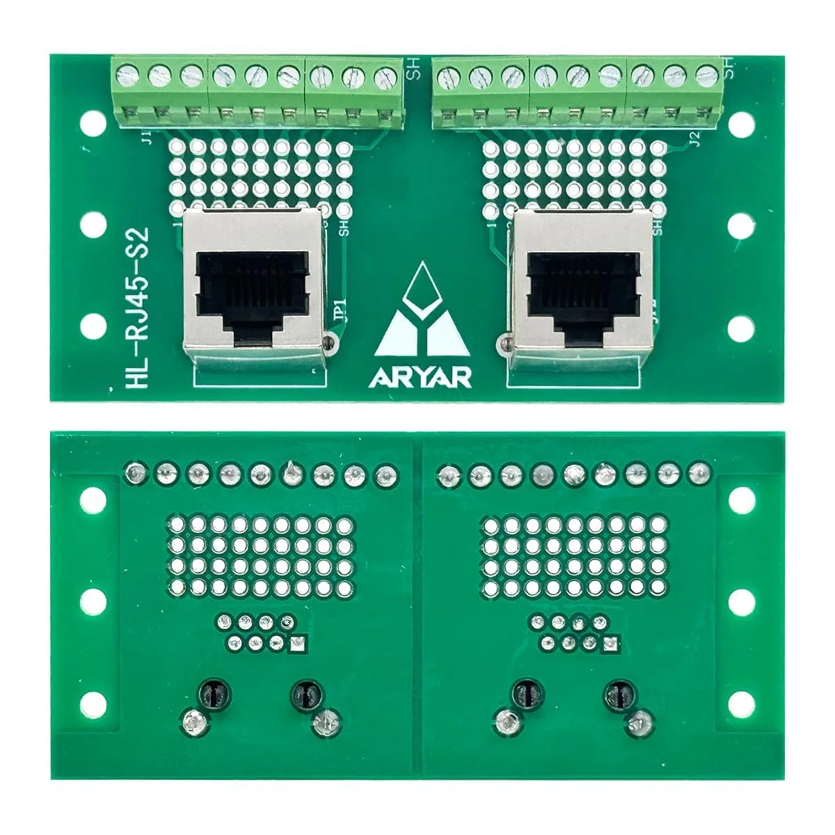 PENGLIN RJ45 8P8C DIN Montaje en carril Ethernet Conector Distribuidor Placa Breakout Board Dos Vías RJ45 Vertical Hembras Adaptador