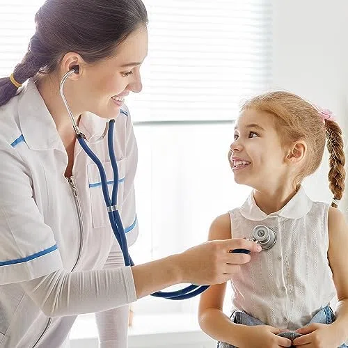 SCIAN Estetoscopio Sprague Rappaport, estetoscopio cardíaco multifuncional de doble cabezal con pleura convertible para adultos, niños y bebés（azul）