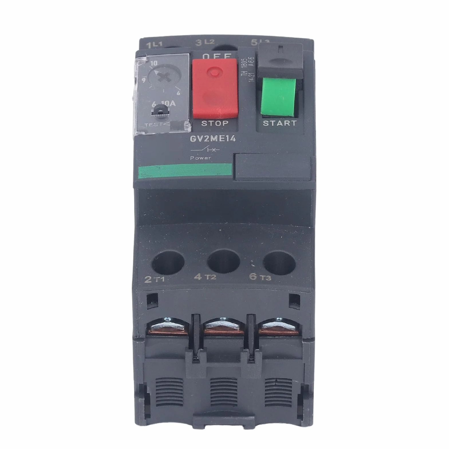 Disyuntor de Motor AC690V con Protección contra Sobrecarga Magnética Térmica Botón de Arranque de Motor Manual para Protección de Arranque del Motor (GV2-ME14 6-10A)