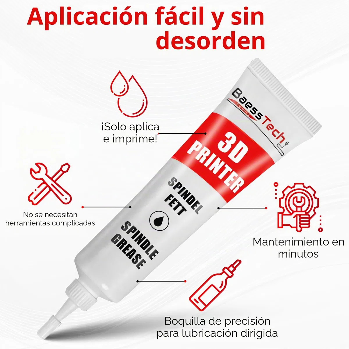 Kit de Accesorios de Grasa y Aceite para Impresora 3D Profesional - Aceite de Husillo de Grasa para Optimización de Impresión y Reducción de Ruido - Grasa Lubricante para Impresión 3D, 30ml