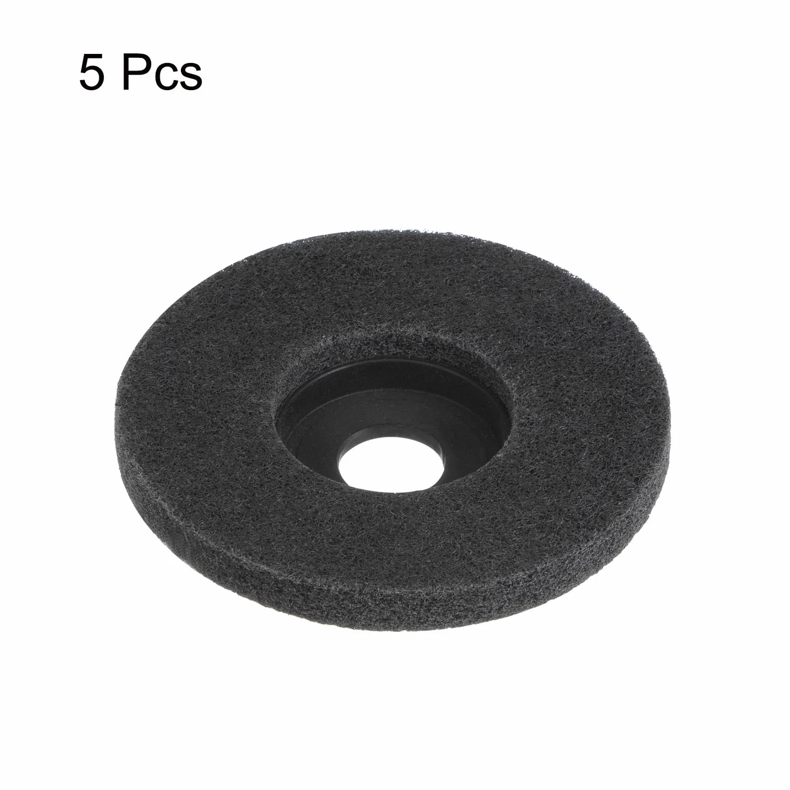 QUARKZMAN 5uds Nylon Fibra Pulido Rueda 4.5" x 7/8" Abrasivas Ruedas Lijado Pulido Disco 320 Grano 7P No Tejido Abrasivo Aleta disco Esmerilado Pulido Rueda para Angulares Amoladoras, Gris