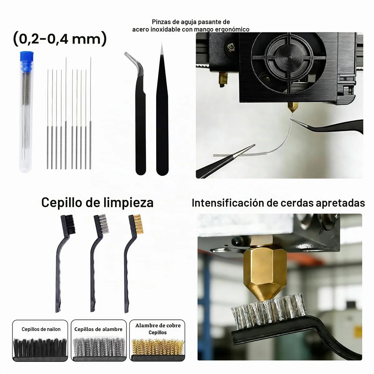 Kit de Herramientas de Impresora 3D,49 PCS Accesorios para Impresora 3D con Kit de Limpieza de Boquillas,Kit de Destornilladores de Extracción,Desbarbado,Pinzas