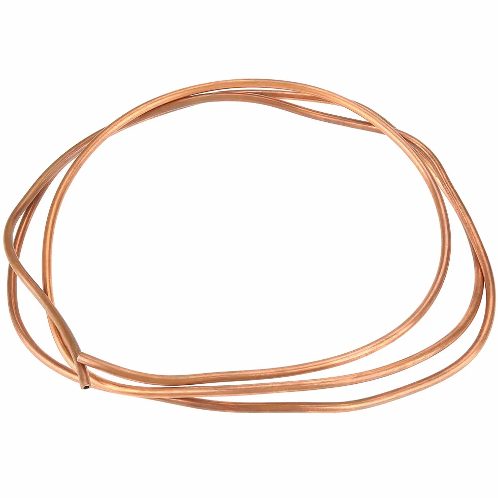 Tubo de cobre T2, tubo de bobina de cobre ID 5 mm OD 5 mm Tubo utilizado para generadores, barras colectoras, cables, cuadros, transformadores y otros equipos eléctricos.De intercambio de calor