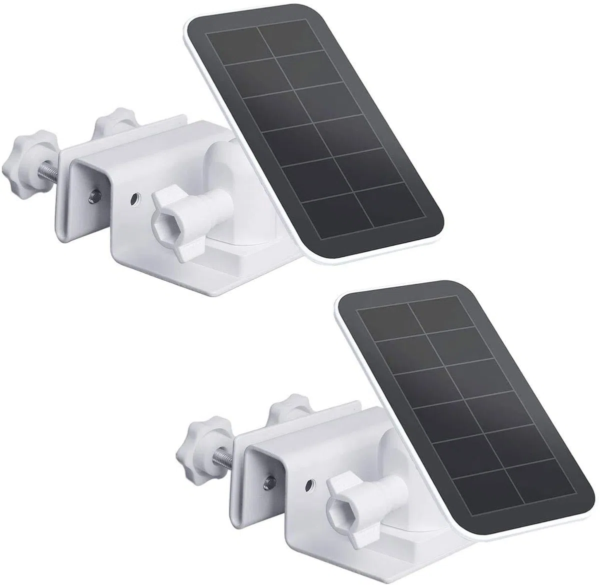 HOLACA Paquete de 2 soportes de canalón compatibles con versiones de panel solar Arlo, Ultra, 2, 3, 4, Eufycam 2, 2C, Pro 3, 3C, S220, S230 (blanco, 2 piezas)