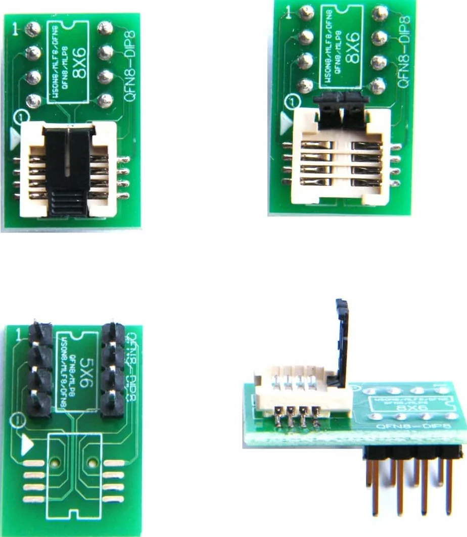 DFN8 WSON8 MLF8 MLP8 QFN8 to DIP8 Adaptador 6 x 5 mm 6 x 5 mm 6 x 8 mmIC Chips Socket for TL866ii Plus RT809H RT809F T48 T56 ezp2023 CH341 Programmer