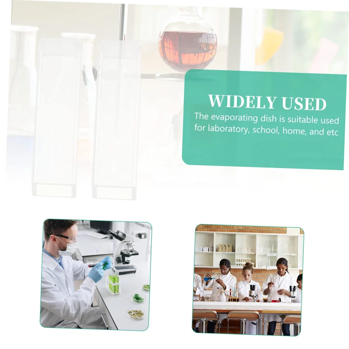 Cubeta Óptica De Vidrio para Laboratorio Set De 4 Piezas 1.77X0.47X0.47In Cubetas Espectrofotómetro para Análisis Espectral Uso Científico