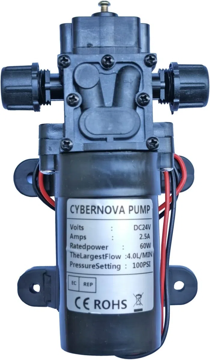 CYBERNOVA DC 24V 100 PSI 4.0L / m Bomba de Diafragma de Alta Presión Bomba de Agua Autocebante Bomba de Riego para Camping/Barco/Camper/Jardín/Vehículo/RV Limpieza/Riego