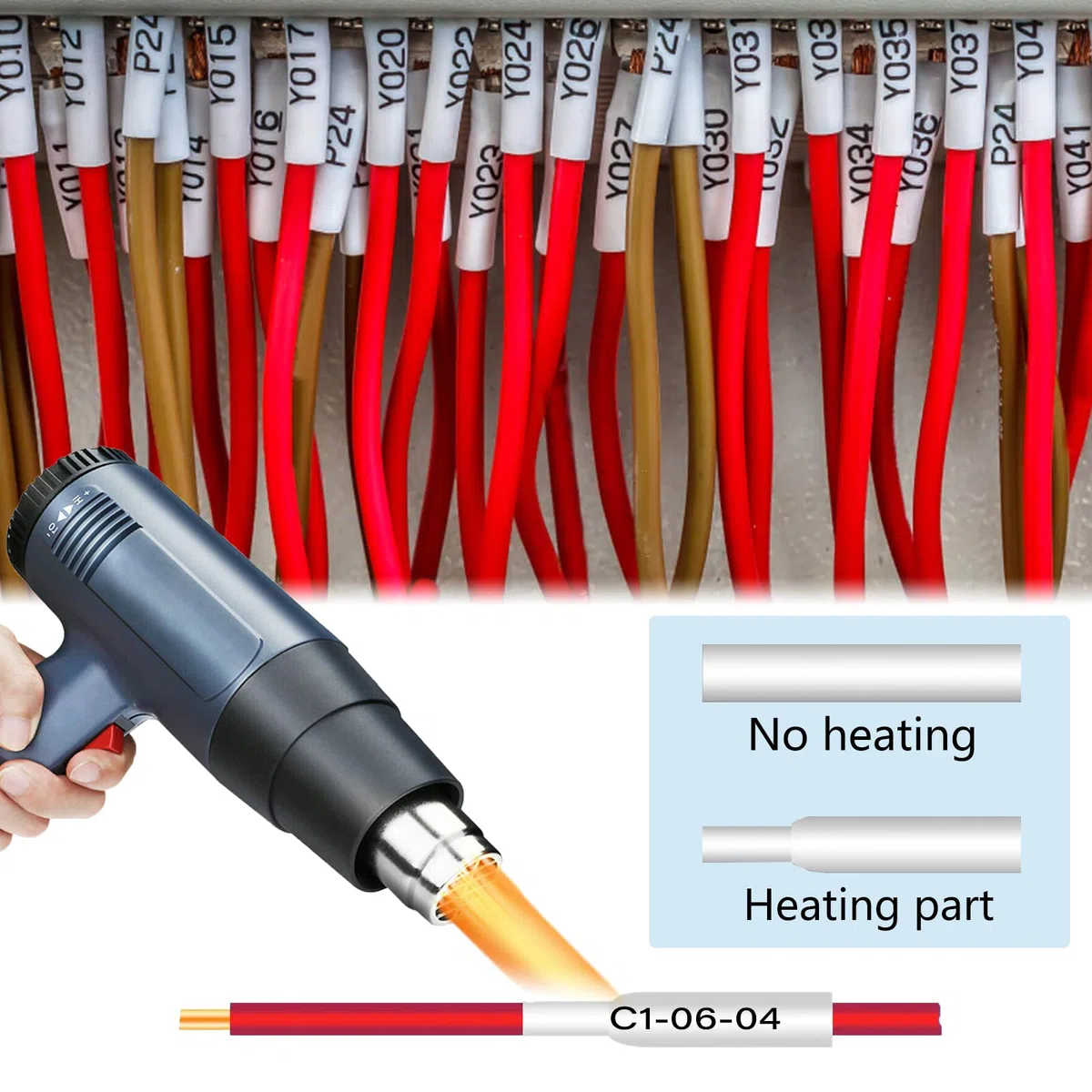 Nineleaf Cinta adhesiva termorretráctil de 12 mm, color negro sobre blanco, compatible con Brother P-Touch HSe-231, HSe231, HS231, HS-231, 11.7 mm, PT-E500, PT-E550W PT-P750WVP (2 unidades)