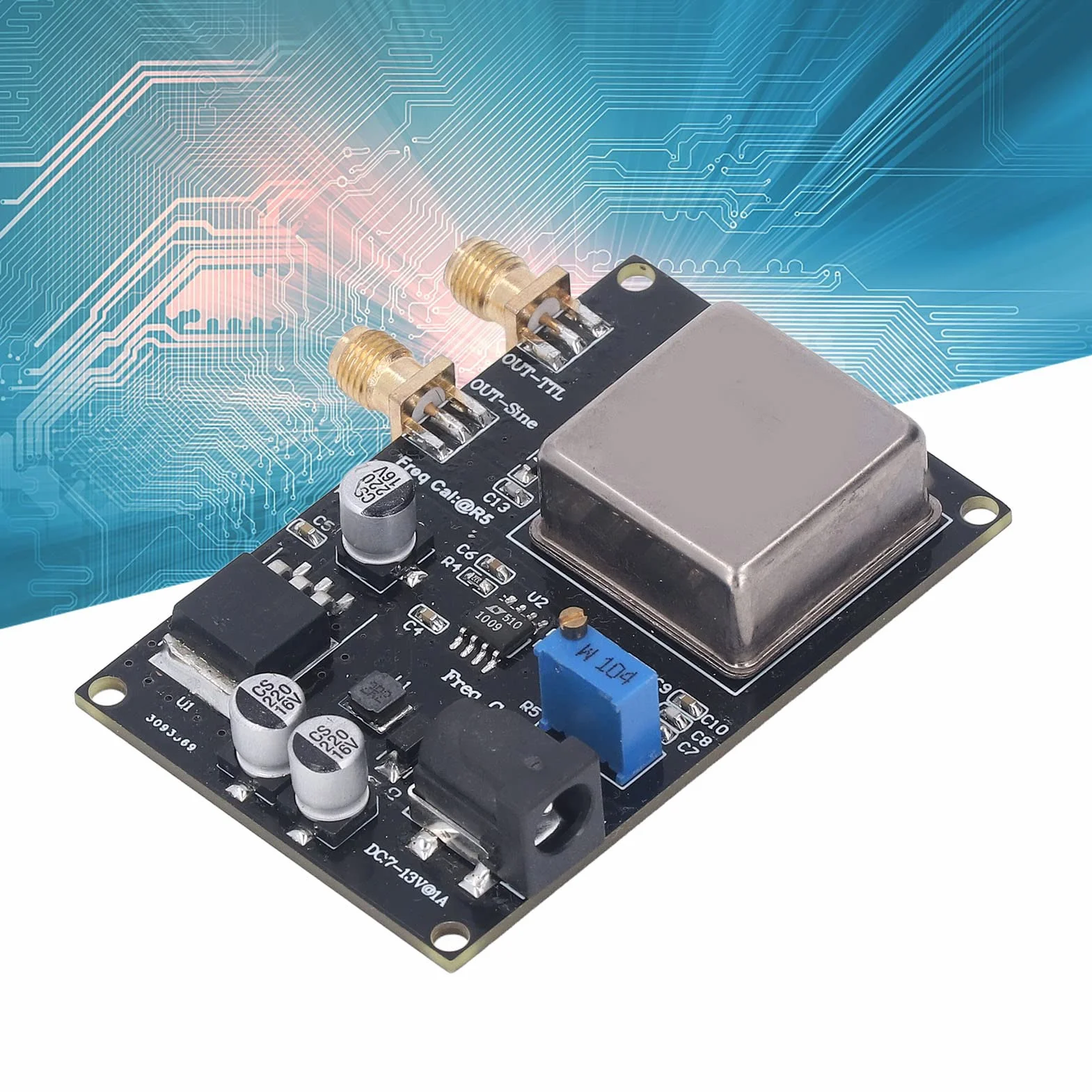Placa termostática de cuarzo de 10 MHz, ruido de fase extremadamente bajo, módulo de referencia estándar de frecuencia OCXO, multifuncional para sistemas de audio