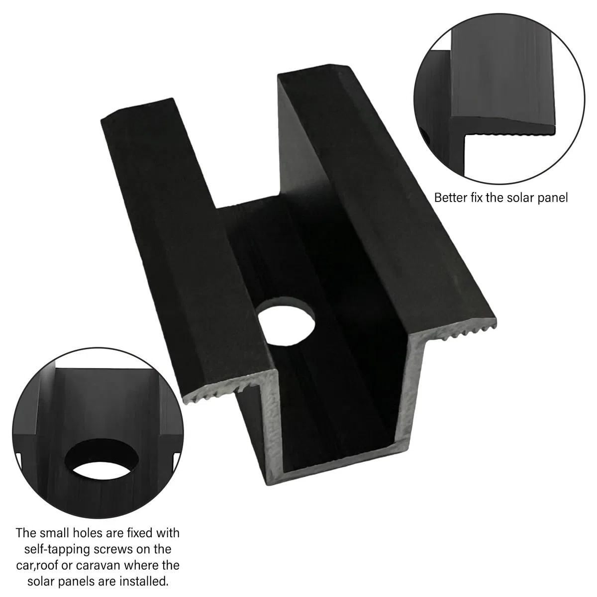 Abrazadera Central Para Panel Solar,20 Piezas Abrazadera Central Solar,Abrazadera Central Para Módulos,Abrazaderas Centrales Para Módulos Solares Para Módulos De 25 A 405MM,Negro