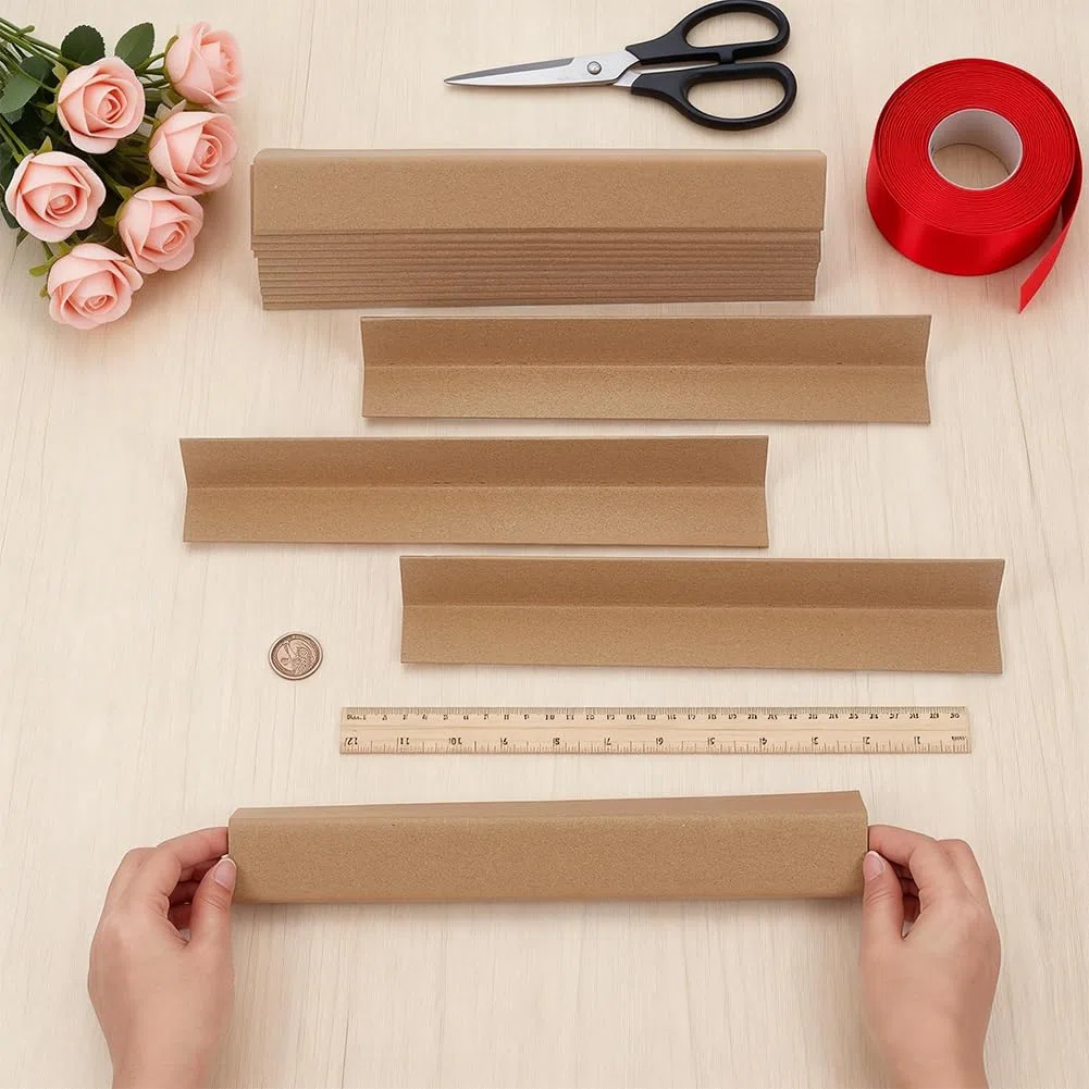 BENECREAT Paquete de 60 protectores de esquina de cartón de 300 x 40 x 40 mm, protectores de bordes de cartón reforzados de 4 mm de grosor, protección de esquina reforzada para embalaje, envío