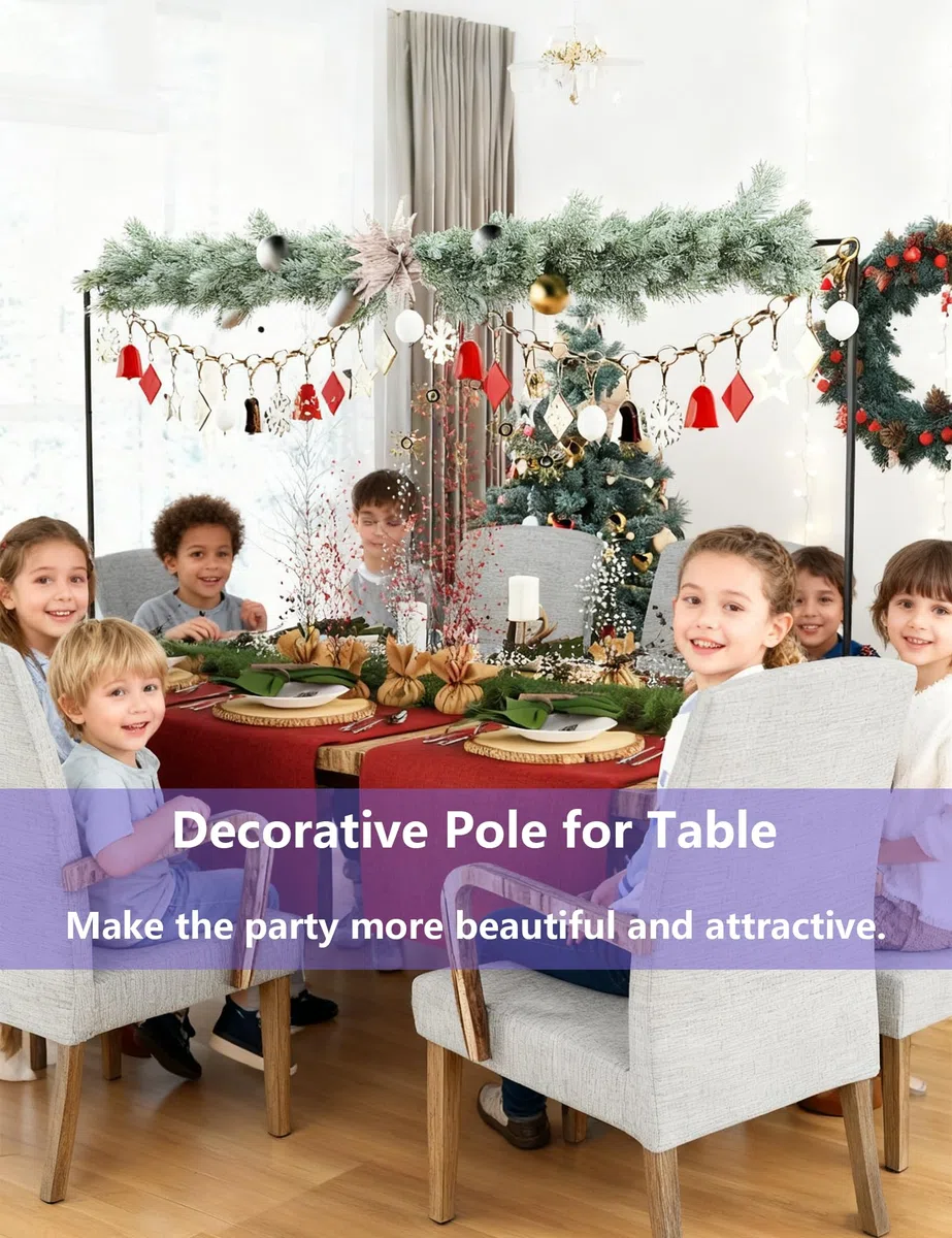 Barra Decorativa para Mesa Extensible con Abrazaderas, Soporte de Arco de Metal para Mesa para Bodas, Longitud 80cm-250cm, Fiestas
