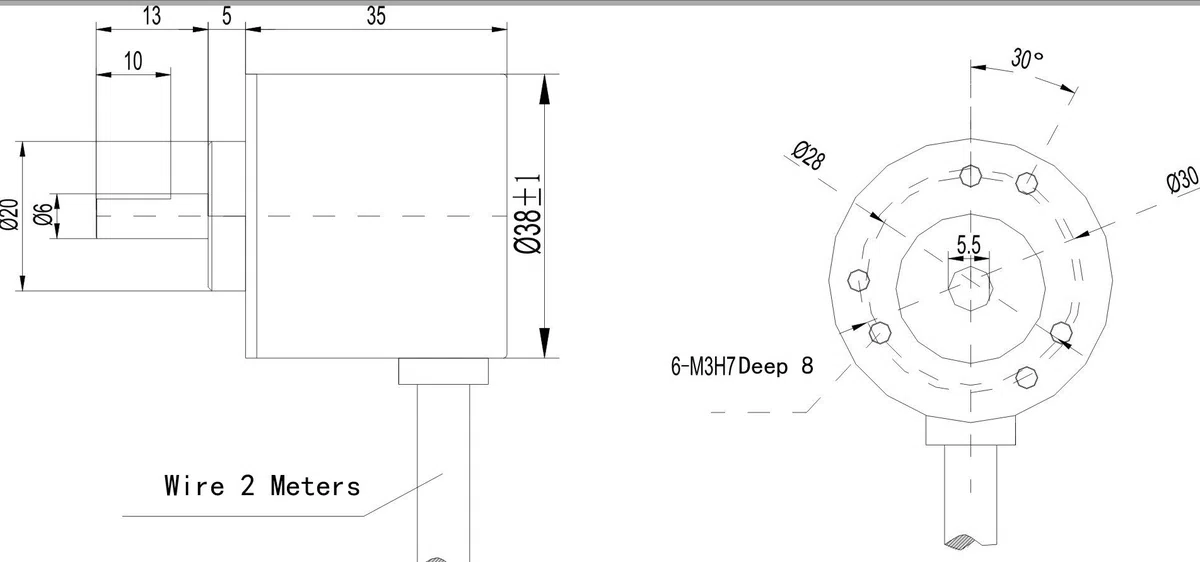 AB Two-Phase 5-24V 400 Pulses Incremental Optical Rotary Encoder