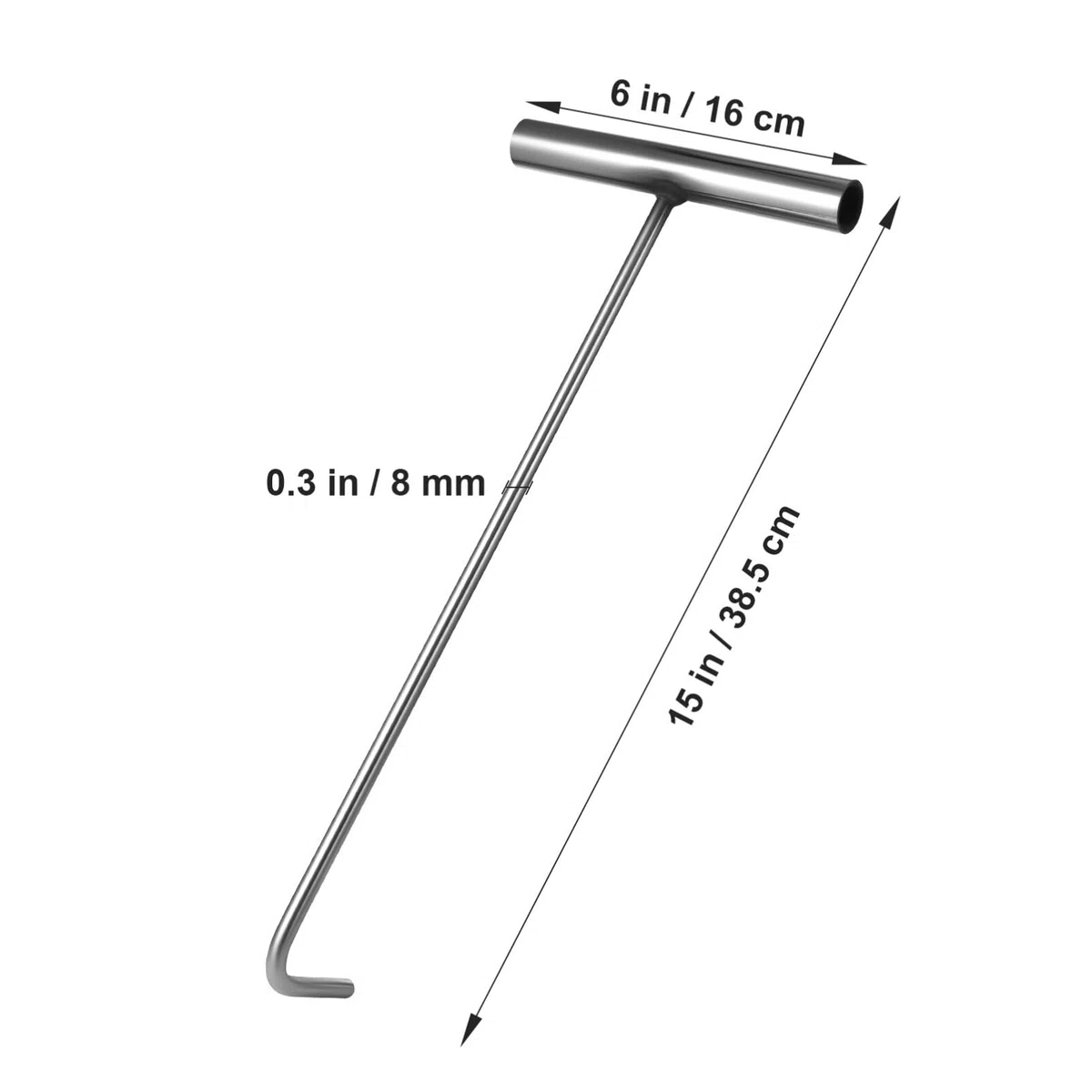 Gancho T De Acero Inoxidable Para Tapa De Alcantarilla Herramienta De Elevación Resistente Para Mantenimiento De Alcantarillas Y Apertura De Tapas De Fácil De Limpiar