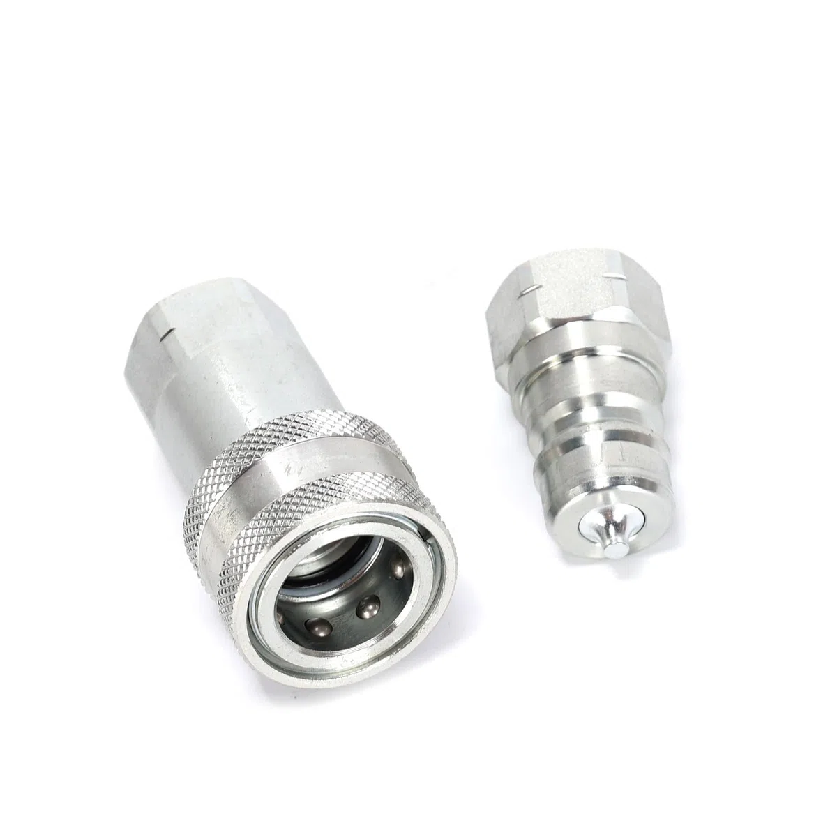 1Set Conjunto De Acoplador De Conexión Rápida Hidráulica NPT 3/8 Adaptador De Enchufe De Montaje De Tubería Hembra Adecuado Para Equipos Forestales Y Agrícolas De Construcción