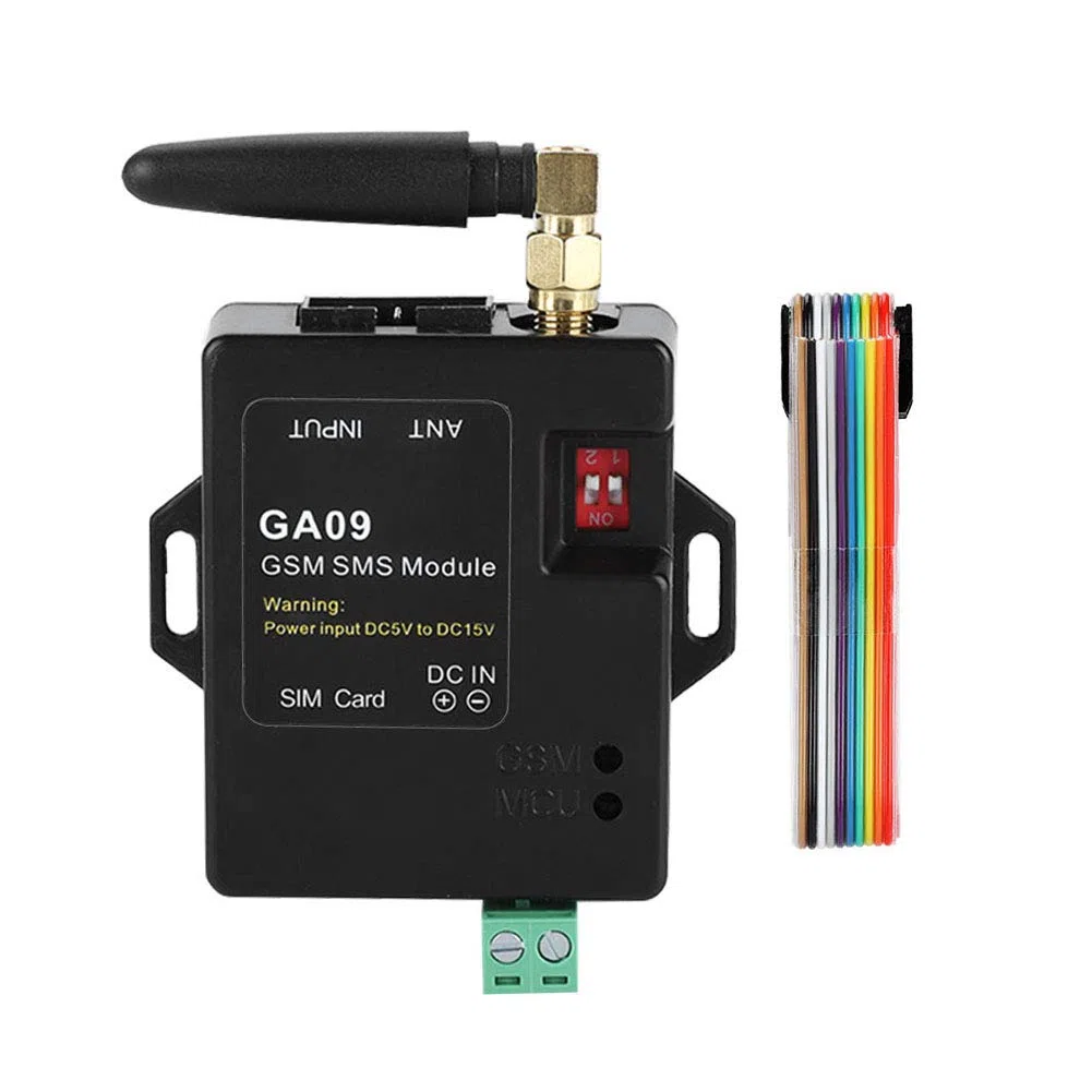 Mini sistema de alarma GSM de seguridad para el hogar de 8 canales con diseño inteligente y llamada de alarma SMS inalámbrica, tamaño ultradelgado, sistema de alarma SMS GA09, personalizado con texto