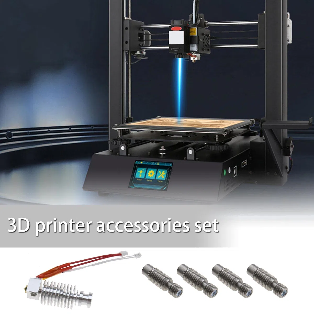 11 Piezas de Impresora 3D J-Head Hotend Kit Completo Compatible con E3D-V5 /Mega I3/ Mega I3-X/Chiron 12V/40W 0,4mm J-Head Extrusora Hotend