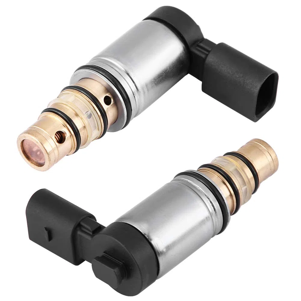 Tbest Válvula de Control de Aire Acondicionado de CA, Reemplazo de Válvula Solenoide de Control de Compresor de CA para Sanden PXE16 PXE14 1K0260859F