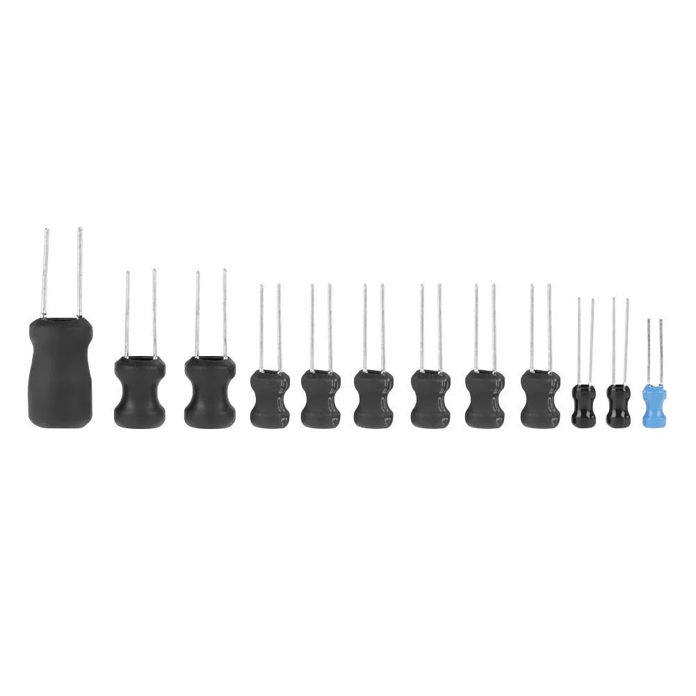 Nikou Inductor - Inductor Bobina Inductores Electrolíticos Capacitor Surtido Kit Gama 10uH-10mH 12 Valores Inductores de estrangulación Surtidos Kit con Caja de Almacenamiento