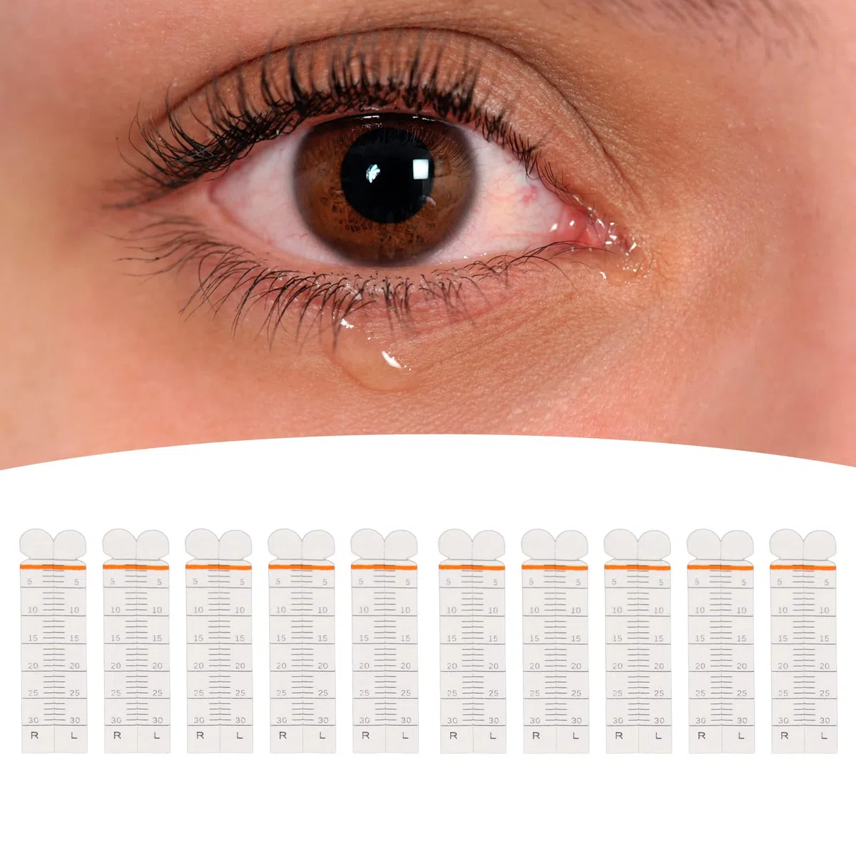 Tiras de Prueba Schirmer, Safe 10pcs Tiras de Prueba Schirmer Tear Paquete de Unidad Sanitaria Portátil para el Cuidado de los Ojos en el Hospital