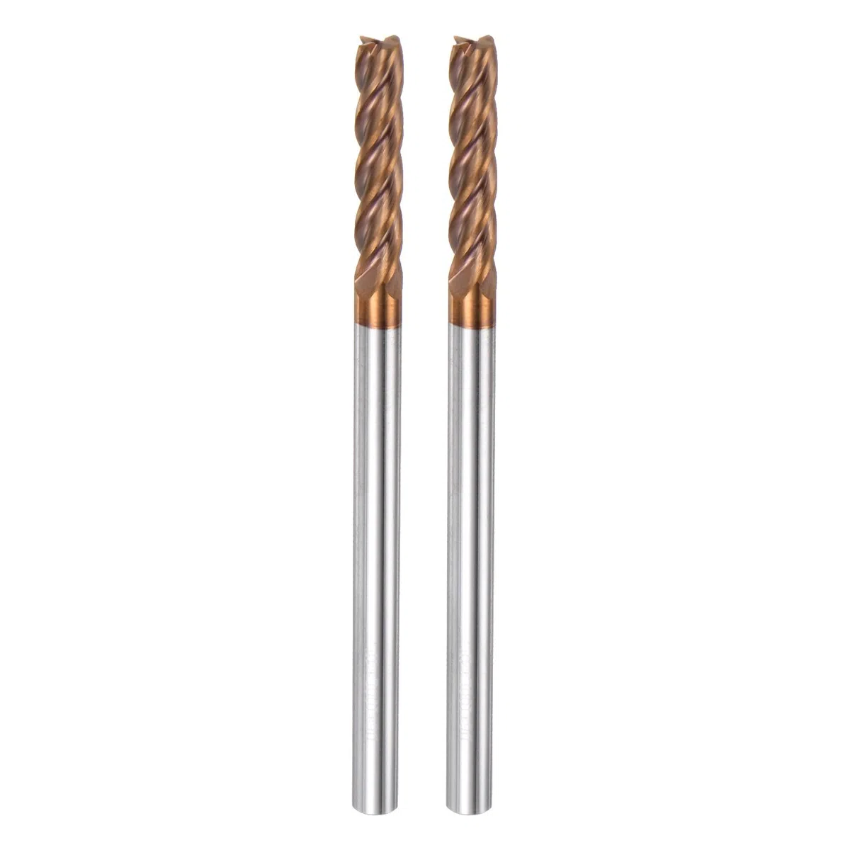 QUARKZMAN 2 Piezas Fresados de Extremo Cuadrado de Carburo de 6mm (15/64") Diámetro Vástago 6mm (15/64") y 100mm Largo HRC55 de Tungsteno de Micrograno de 4 Flautas