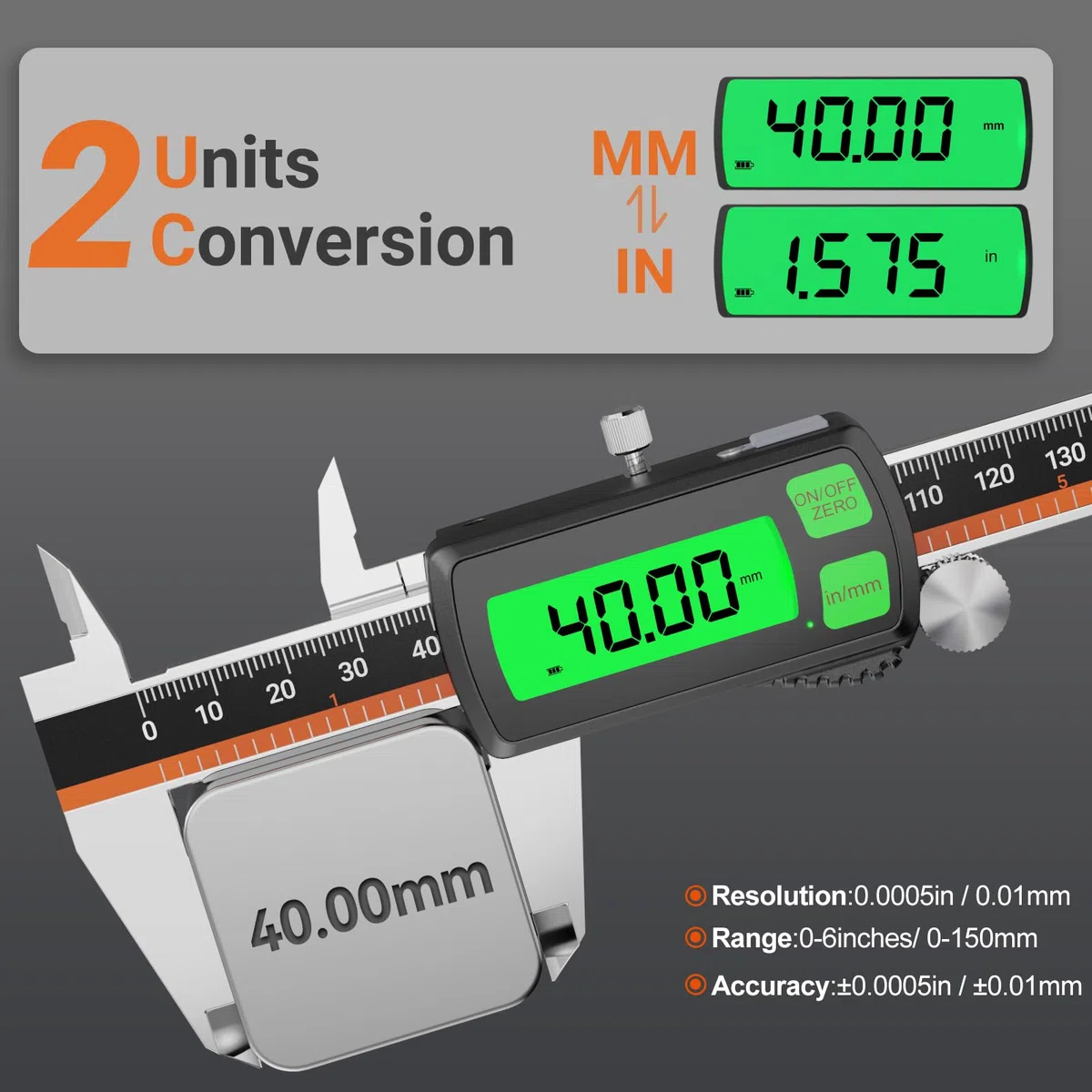 Calibre Digital Recargable Pantalla TáCtil,Calibrador Digital ElectróNico de PrecisióN 150mm/6pulgadas,Pie De Rey Digital De Apagado AutomáTico,Pie de Rey ElectróNico con Pantalla LCD