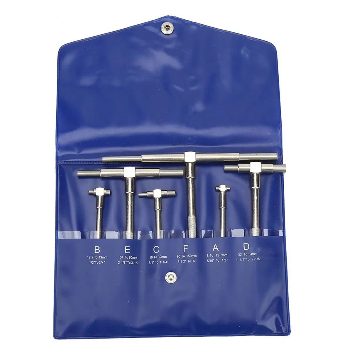 Fyearfly Juego de calibradores telescópicos, 6 piezas/juego Calibrador telescópico 8-150 mm Calibrador diámetro interior ajustable Micrómetro Herramientas medición Calibrador telescópico alta precisió