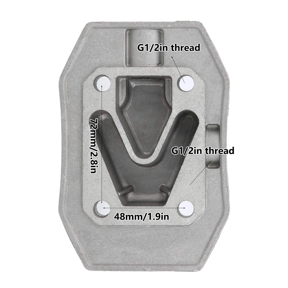 2 Uds Cabeza de cilindro 4/3/5P, Cabezal de Cilindro de Compresor de Aire Cubierta de Refrigeración de Aluminio 48mm x 72mm