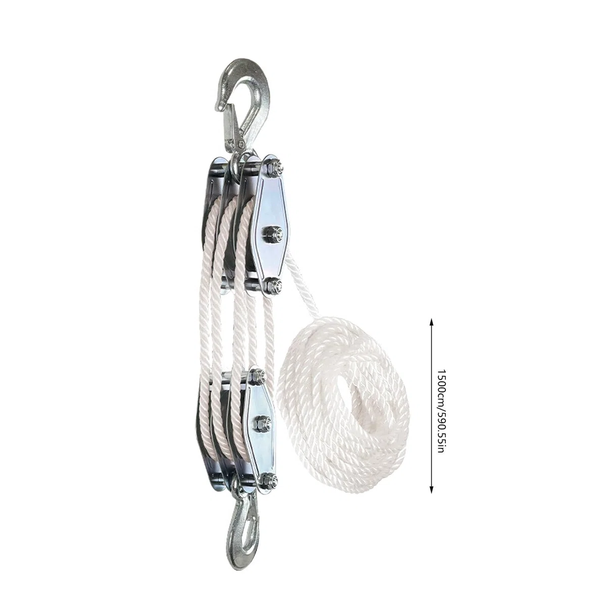 Block and Tackle, de polea de polipasto de cable, de elevación de polea | Polea de elevación de cuerda resistente, resistencia a la rotura de 2200lb, de bloque de rueda y