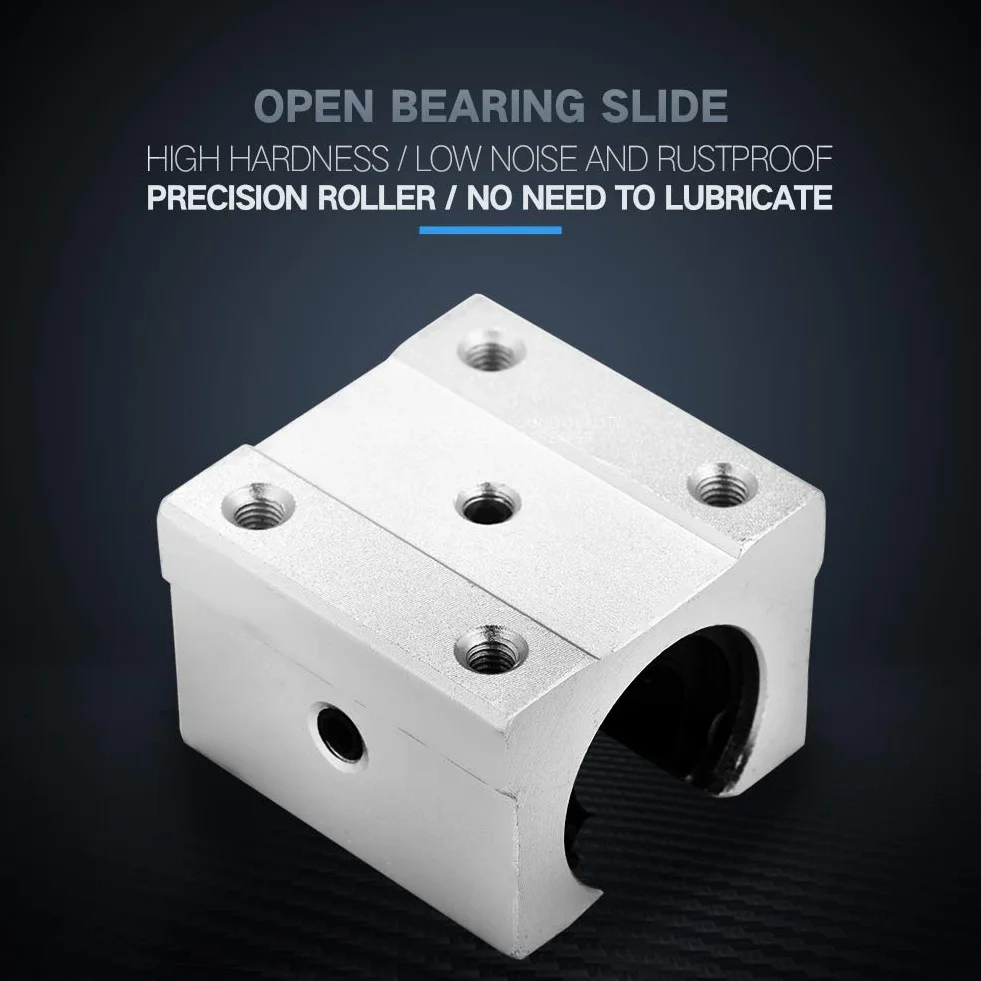 Rodamientos lineales de bolas 4 Uds SBR16UU bloque deslizante de cojinete de movimiento lineal abierto para CNC de aluminio de 16 mm