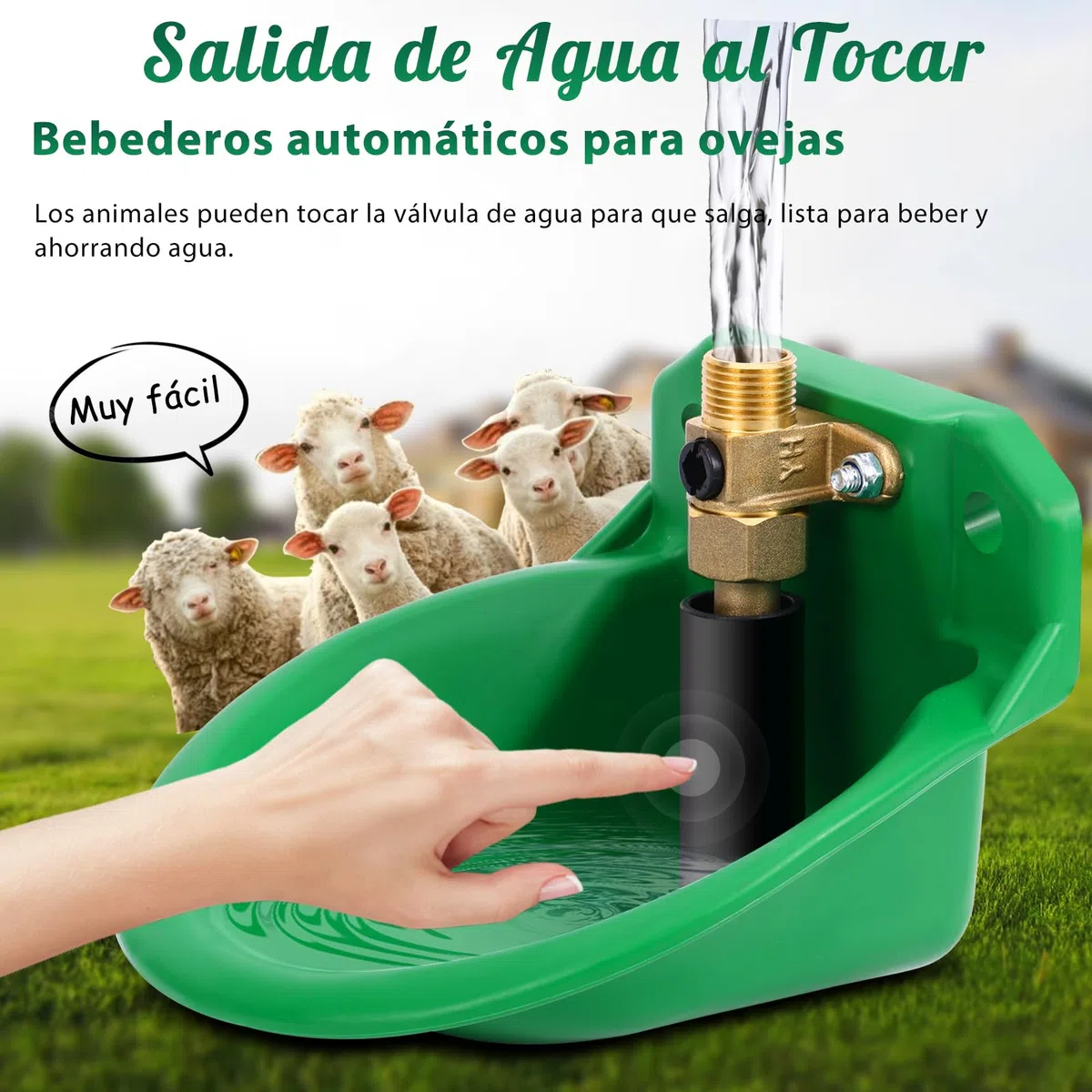 2 Piezas Bebederos Automáticos Para Ovejas, Ganaderos Con Orificios De Drenaje, Suministro Automático De Agua Para Caballos, Ganado, Ovejas, Cerdos Y Perros, Pastos, Verde