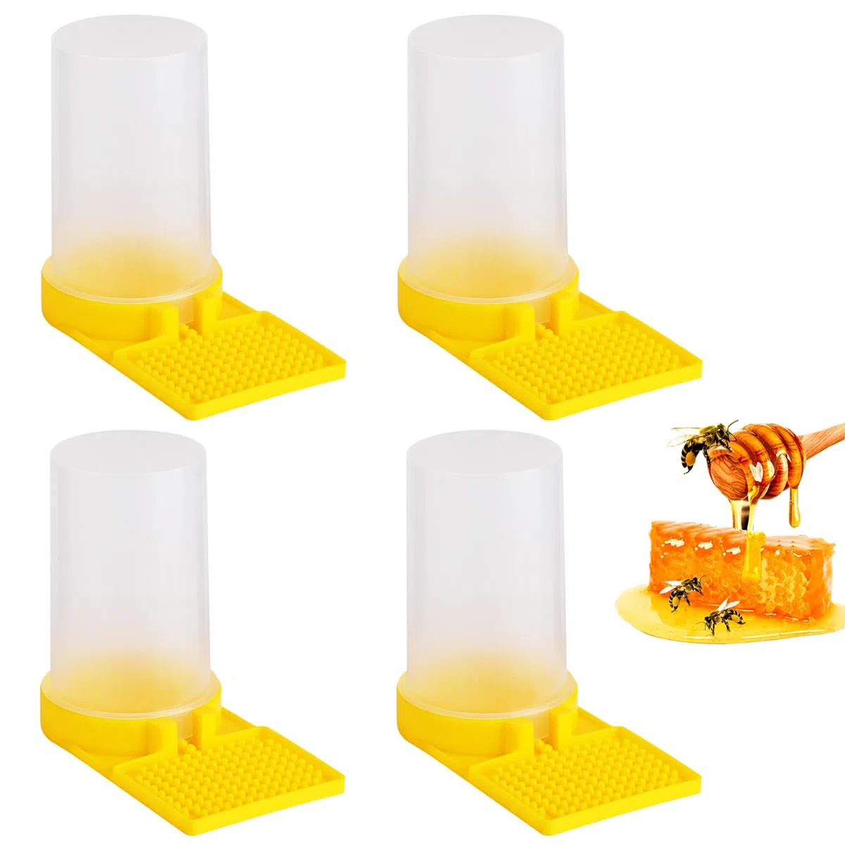 4 Piezas Comedero De Colmena De Abejas, Comedero Bebedero Apicultura, Equipo De Plástico Para Apicultura, Alimentador De Agua De Abejas Para Apicultura accesorios de apicultura