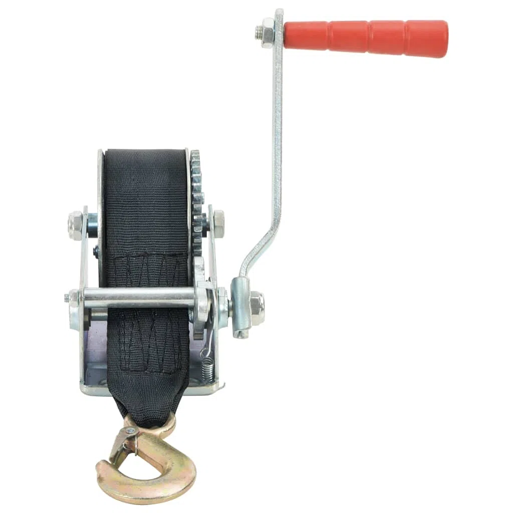 vidaXL Cabestrante Manual con Correa Capacidad de Carga 360kg Manipulación Materiales Construcción Obras Izado y Subidas Objetos Grandes Pesados
