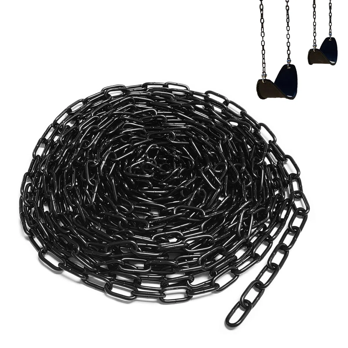 Cadena de acero al carbono de 10 m, cadena de acero al carbono, cadena de eslabones de 3 mm, cadena de eslabones por metros, cadena de eslabones largos, cadena de metal, para cadena de perros, cadena