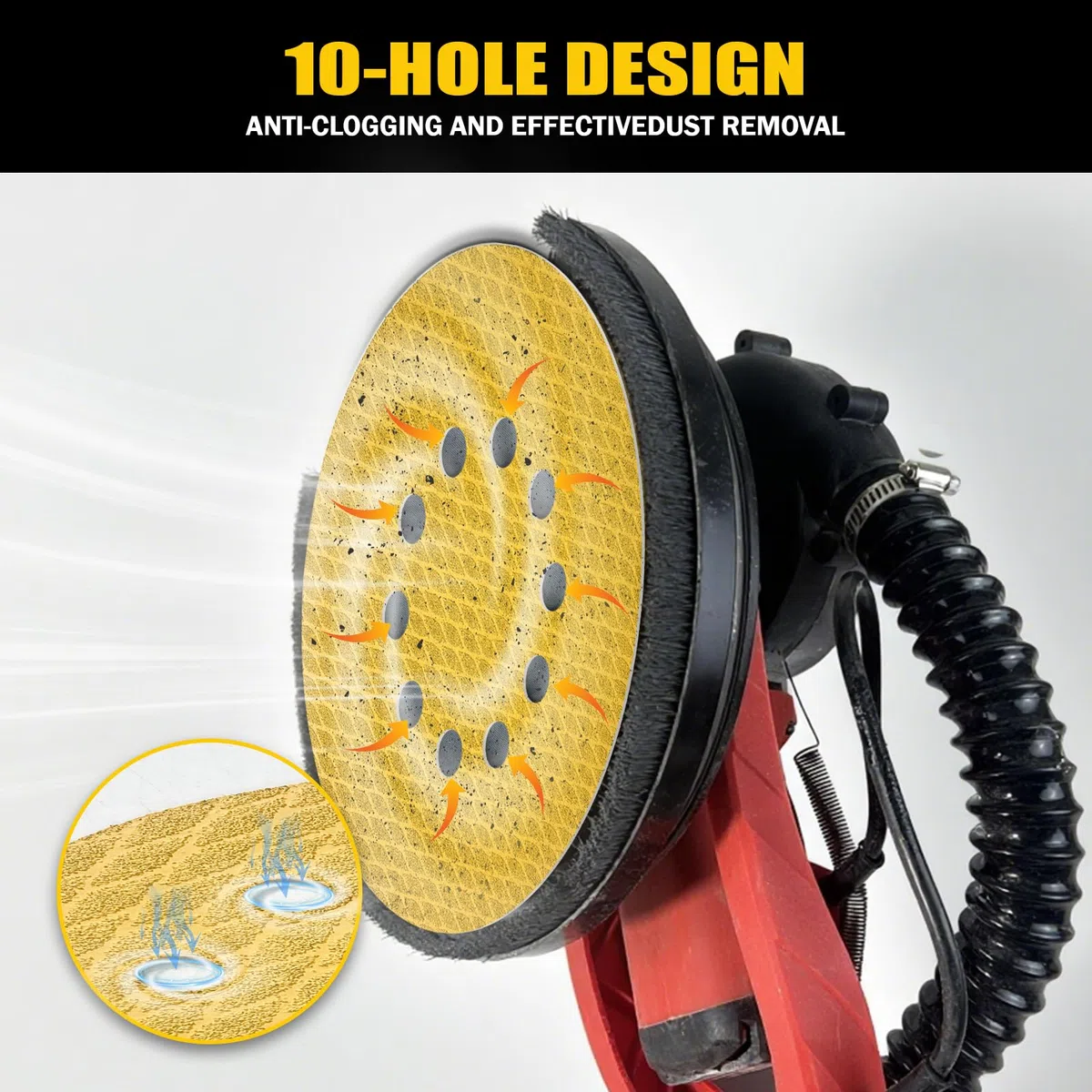 Discos de Lijado - 40 Piezas de 225 mm, Grano 40/60/80/100/120/150/180/240, 10 Agujeros, Lijadora de Gancho y Bucle, Ideal para Paneles de Yeso y Lijadoras de Cuello Largo