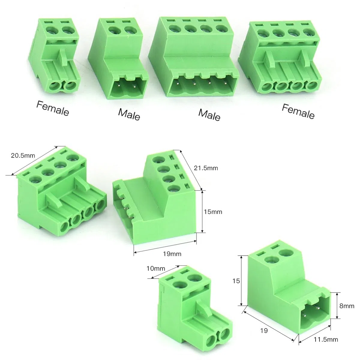 PENGLIN Conectores Eléctricos Terminales Enchufables sin Soldadura, División 5,08 mm, 2, 3, 4 Pines, Montaje PCB, Abrazadera de Tornillo