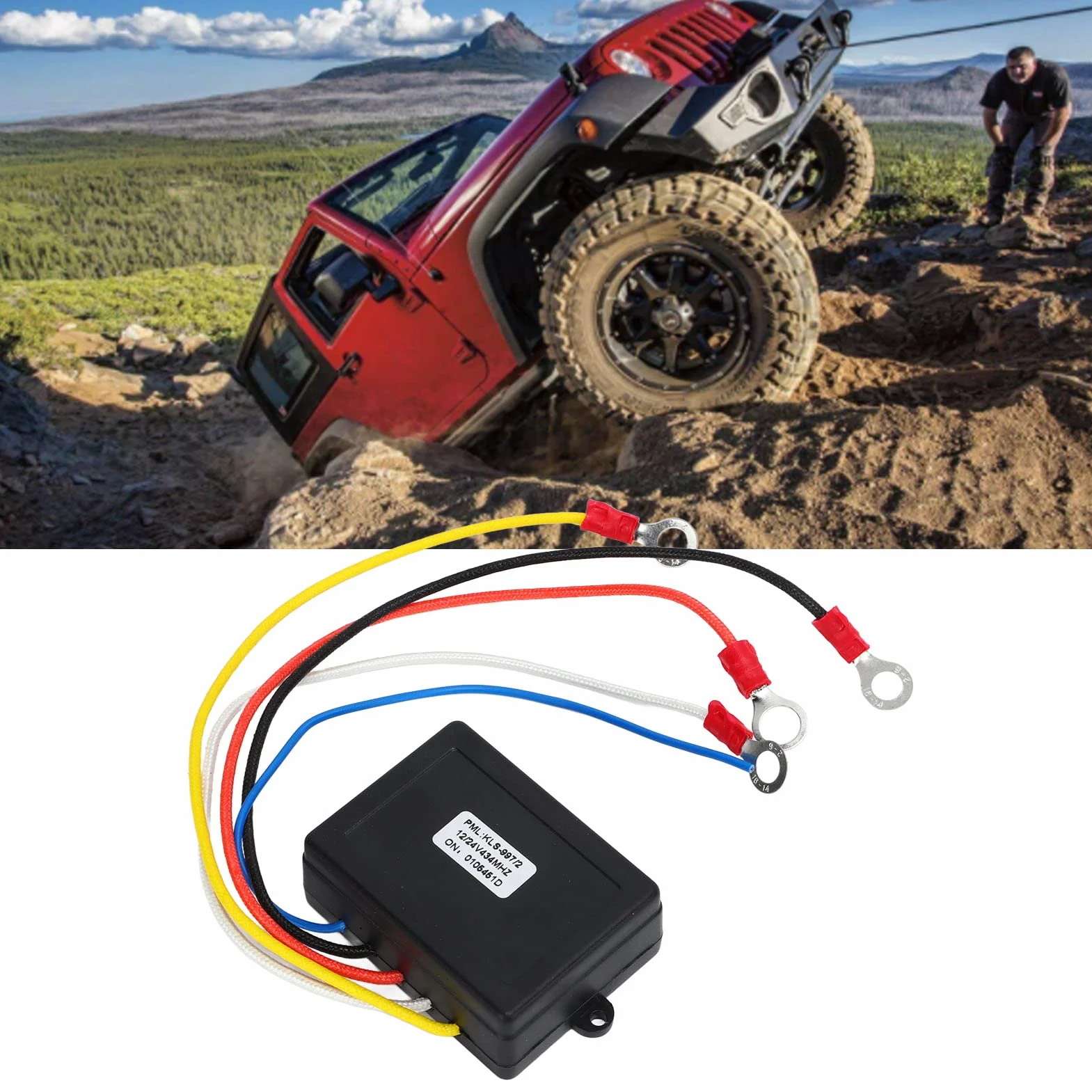 Kit de Control Remoto de Cabrestante Inalámbrico, 12V 24V Kit de Receptor de Interruptor de Control Remoto de Cabrestante Inalámbrico Universal para Camión ATV SUV