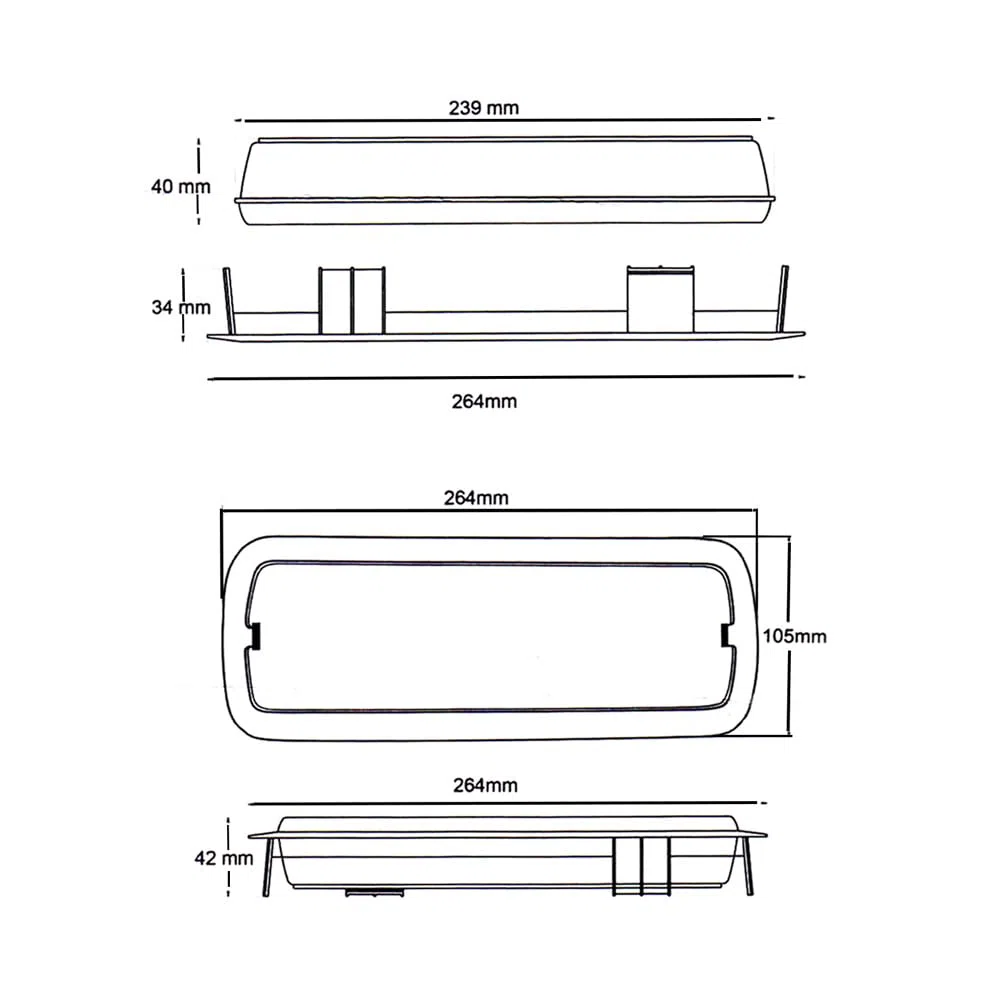 FactorLED Luz de Emergencia Pared LED, 4W (40W), Incluye Kit de Techo, superficie o Empotrable, función AutoTest, 3 horas de autonomía, IP20, Batería 3.6V 1800mA, Luz fría 6500K (91781, 1)