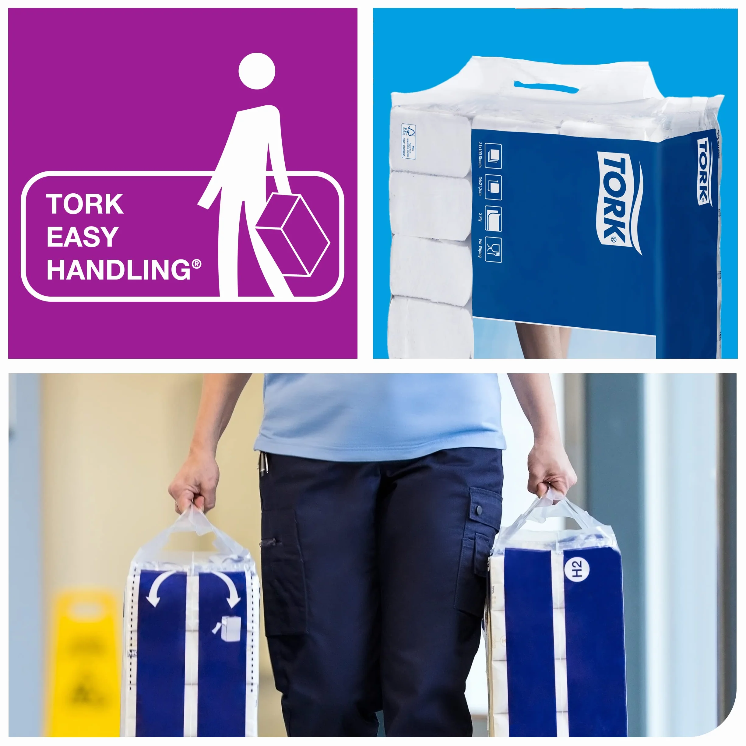 Tork Toallas de mano Xpress/Toallas Advanced plegadas en Z suaves y absorbentes compatibles con el sistema de Tork H2, blanco