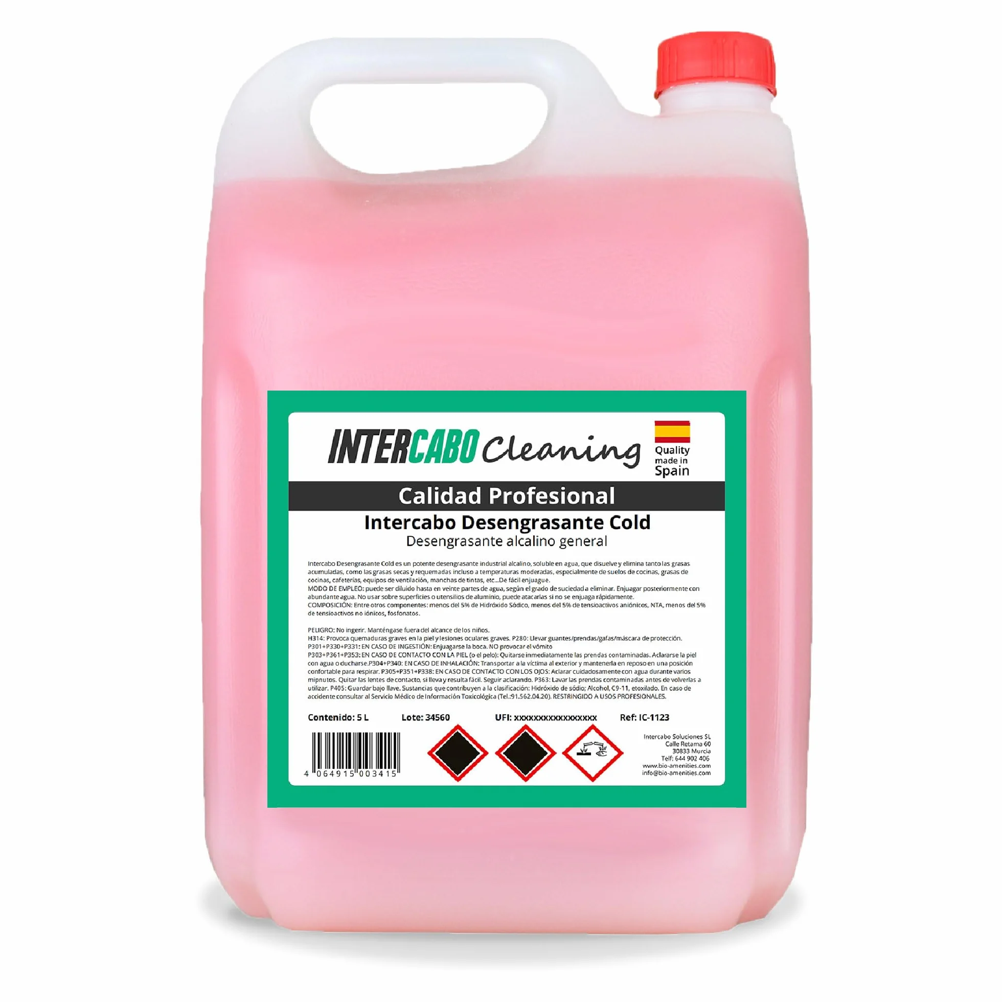 Quitagrasas Desengrasante Frío 5L • Potente Desengrasante Alcalino para Cocinas • Elimina Grasa Incrustada al Instante • Ideal para Campanas, Filtros, Hornos y Superficies Industriales