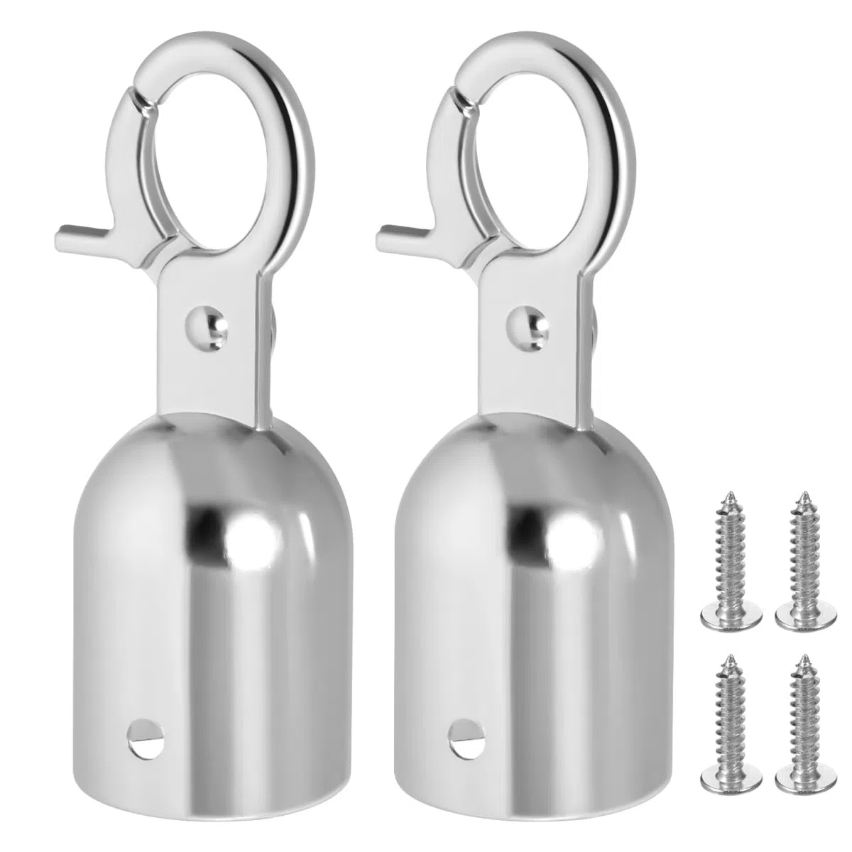 Homoyoyo 2 topes de cable de acero con mosquetón, resistentes mosquetones, topes de acero para accesorios de terraza y plata segura, 2,99 x 1,10 x 1,10 pulgadas