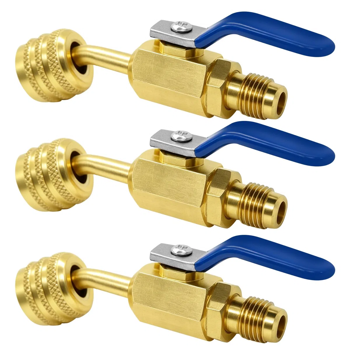 3 piezas adaptador de baja pérdida para refrigerante HVAC A2lr-32r454b, adaptador de válvula esférica para tanques LH y mangueras de servicio RH del refrigerante R-32/R-454b A2l, conector